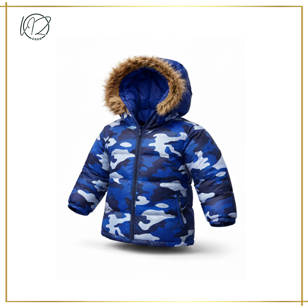 Blue Camo Adventure Puffer Jacket